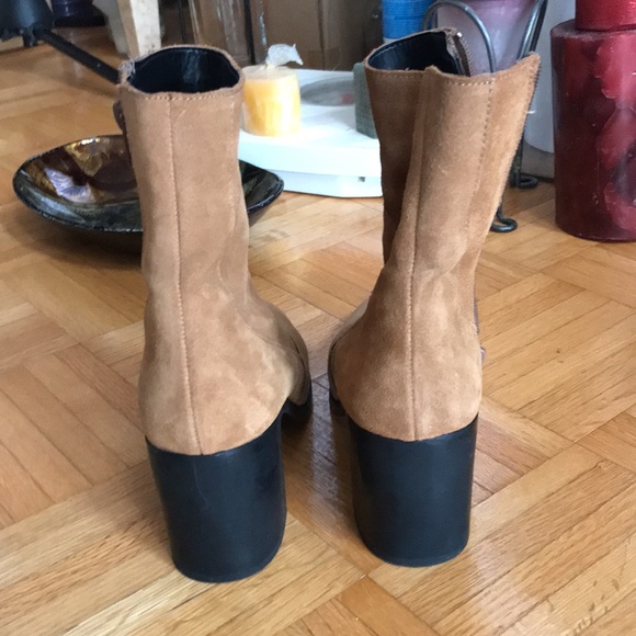 ZARA TRAFALUC SUEDE-LIKE FEEL LEATHER ANKLE BOOTS - Picture 8 of 12